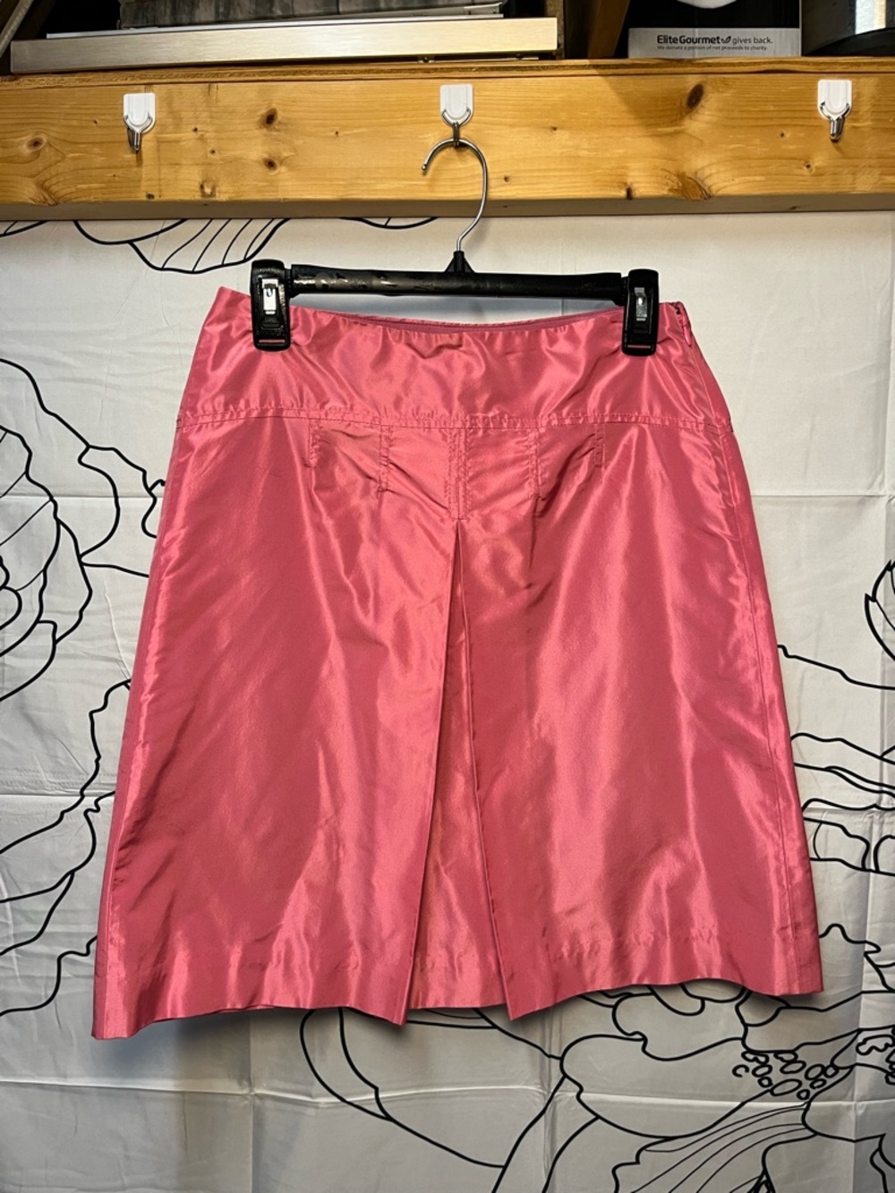 J. Crew 100% Silk Pink A-Line Inverted Box Pleat Skirt Y2K Release (rack) - Picture 2 of 5